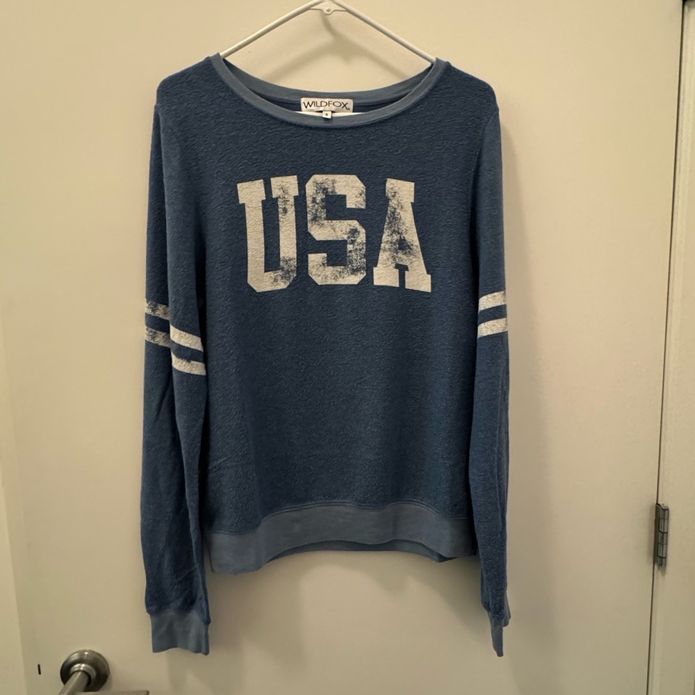 Blue Wildfox USA Sweater Size Small